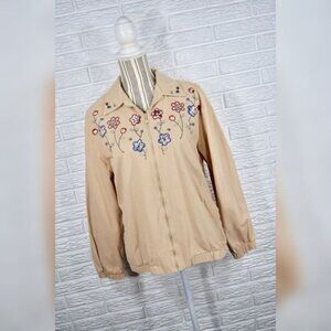 Vintage 90s Alfred Dunner Tan Floral Jacket